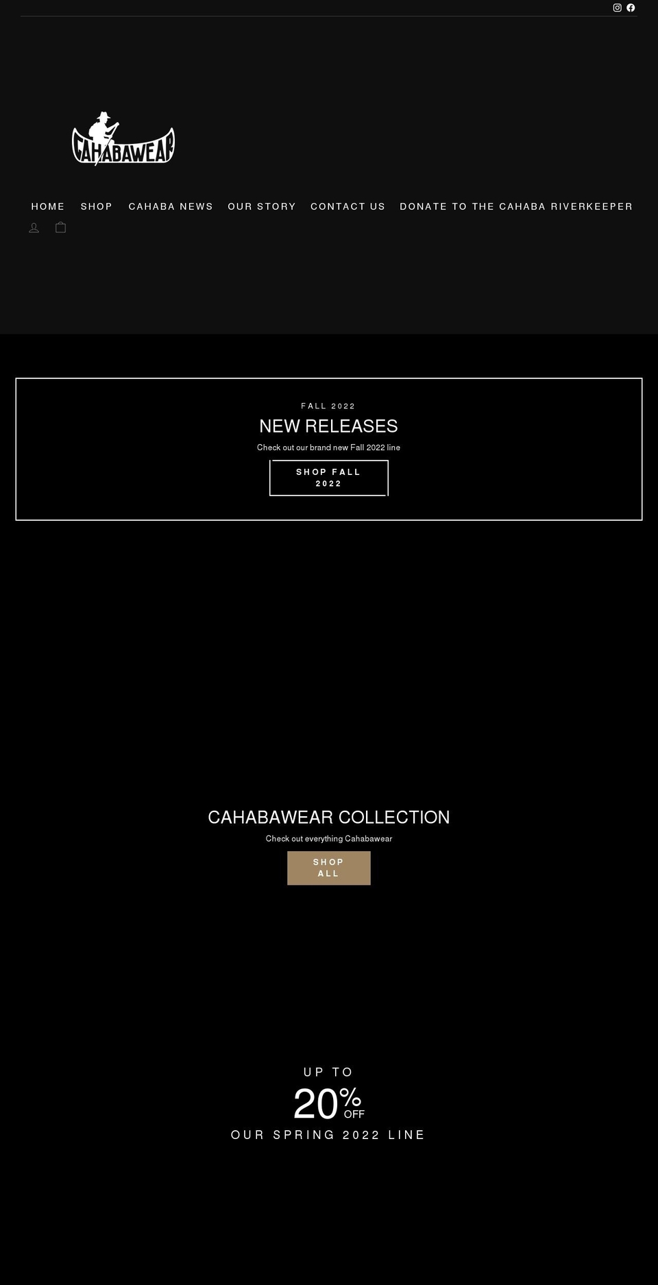 cahabawear.com shopify website screenshot