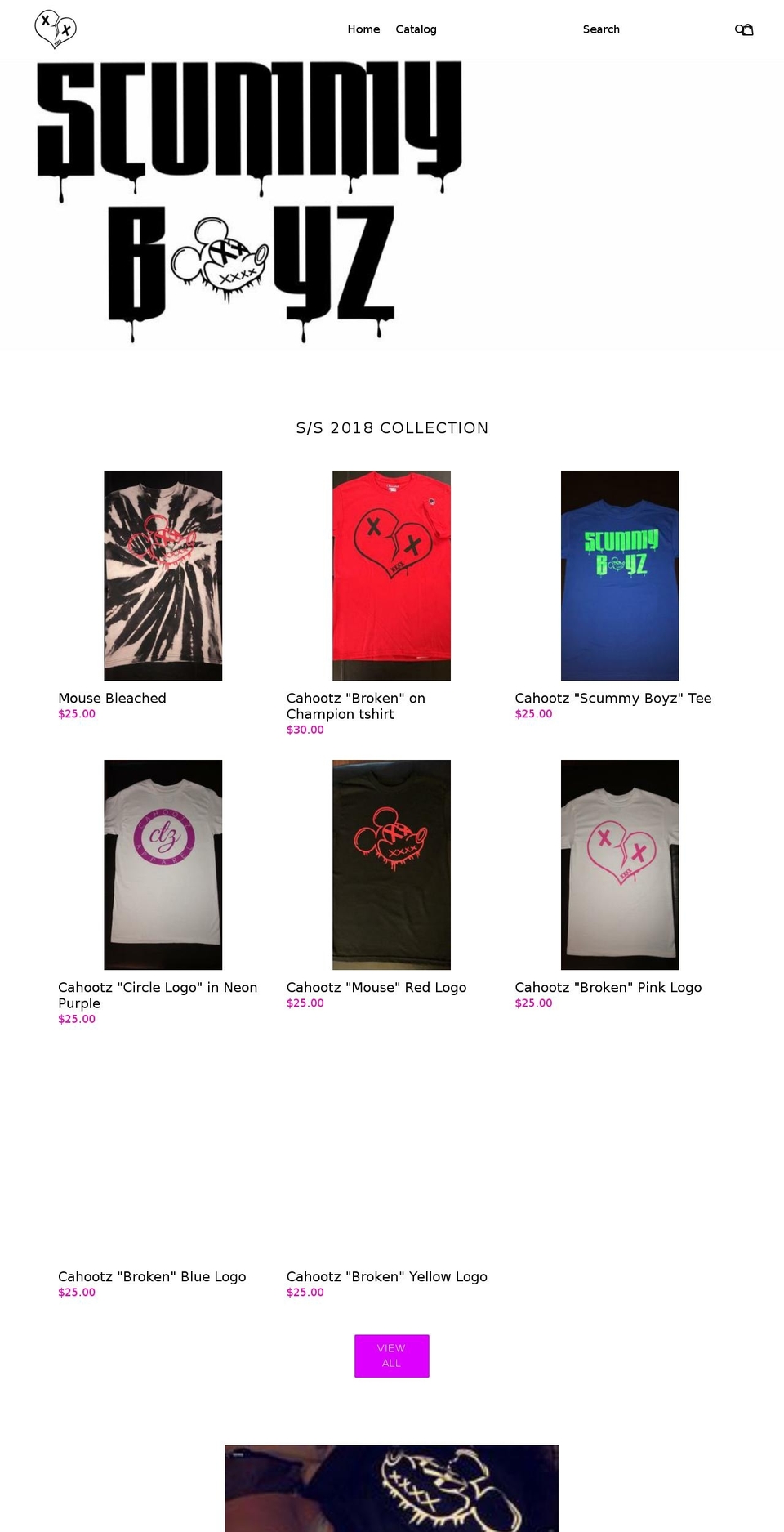 cahootzapparel.com — Shopify storefront screenshot