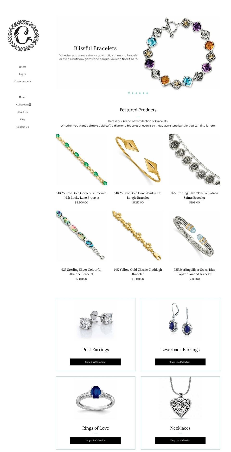 cailins.com shopify website screenshot