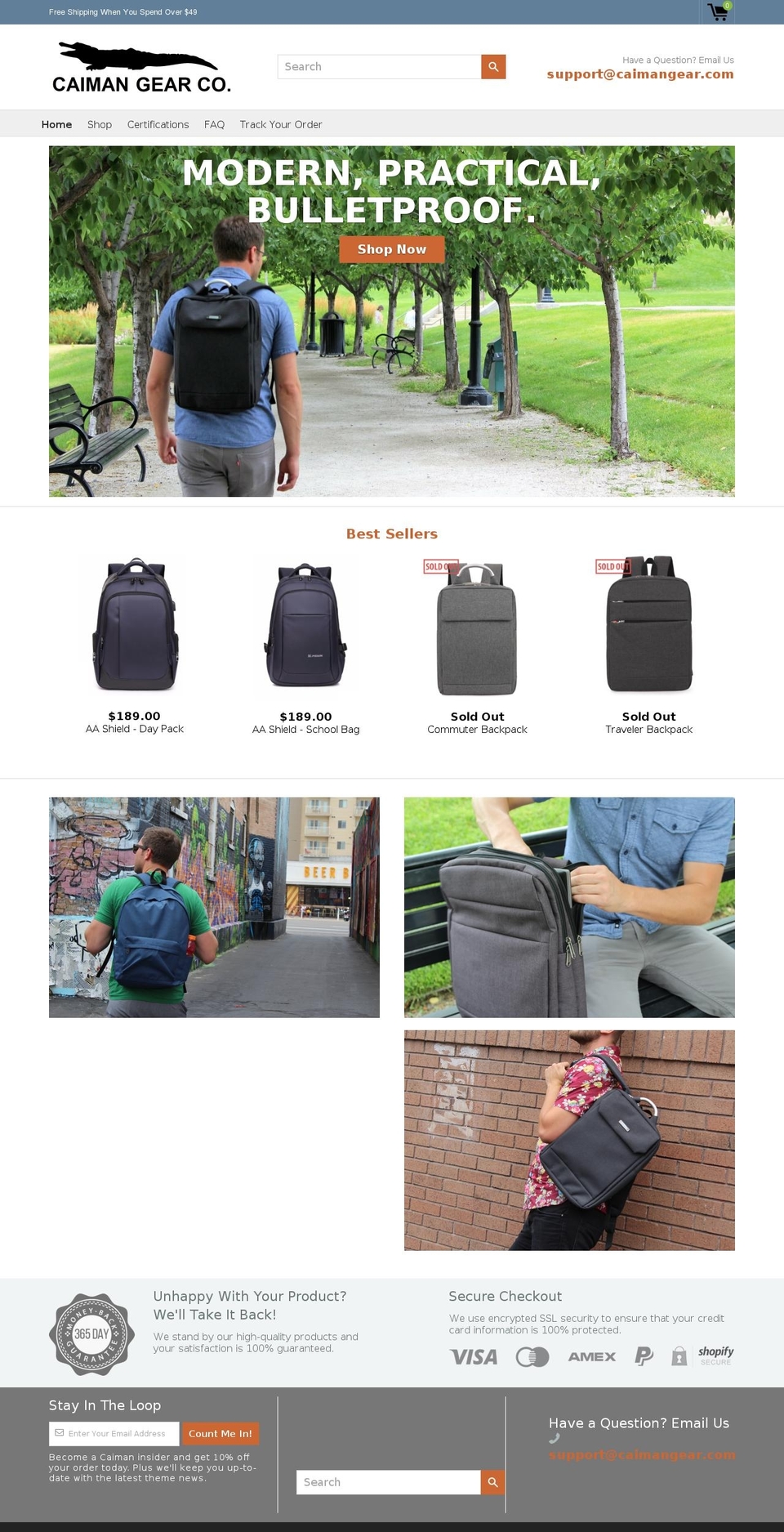caimangear.com — Shopify storefront screenshot