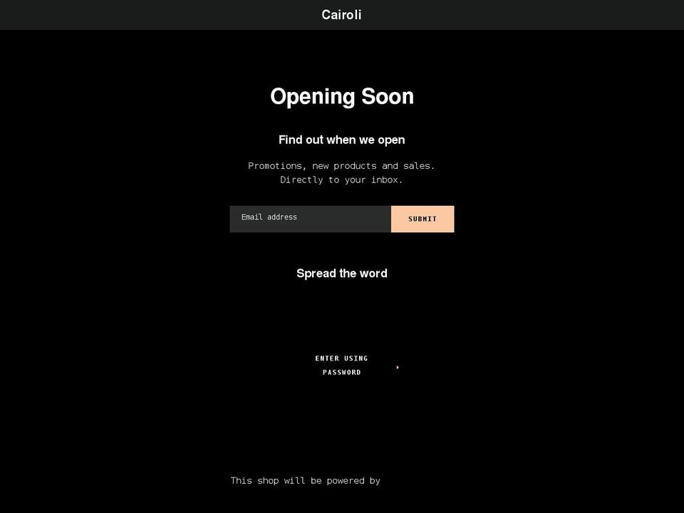 cairoliwatches.com — Shopify storefront screenshot
