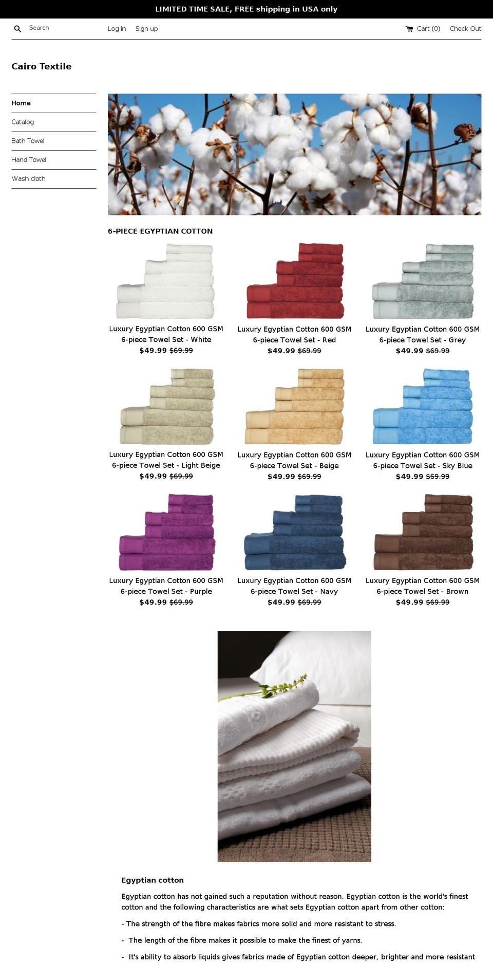 cairotextile.com — Shopify storefront screenshot