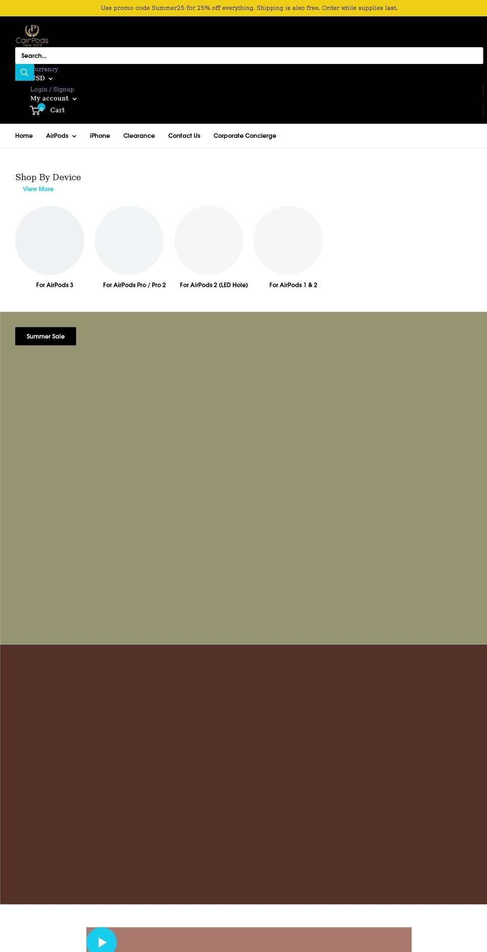cairpods.com shopify website screenshot