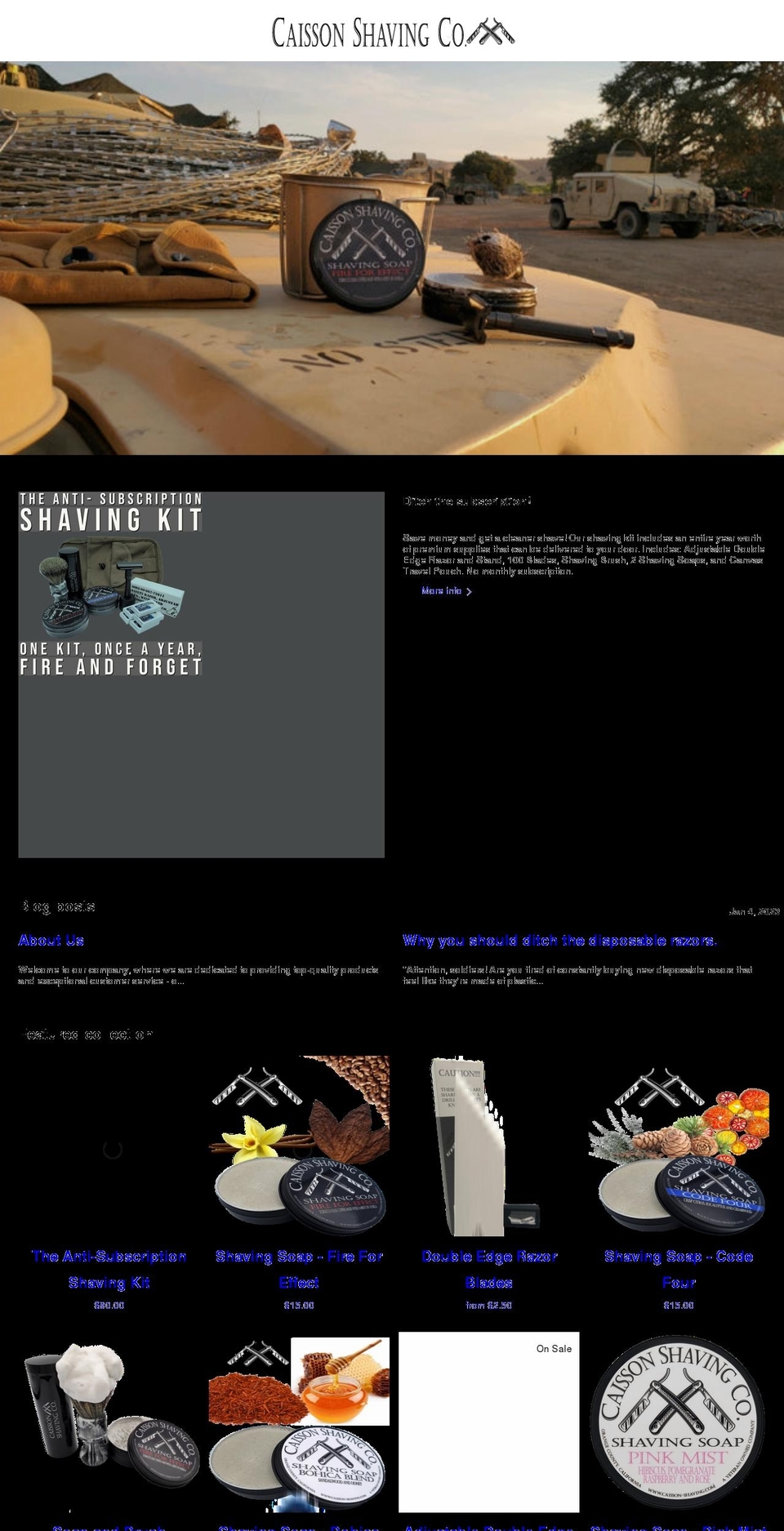 caisson-shaving.com shopify website screenshot