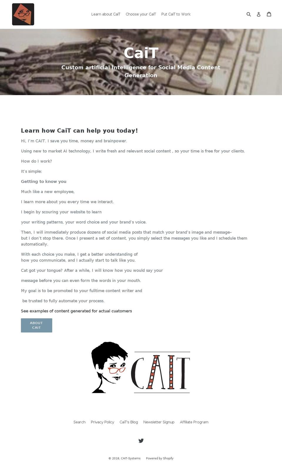 caitapp.com shopify website screenshot
