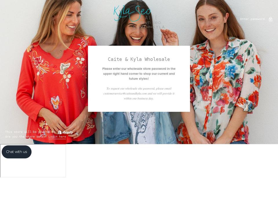 caite-kyla-wholesale.myshopify.com shopify website screenshot