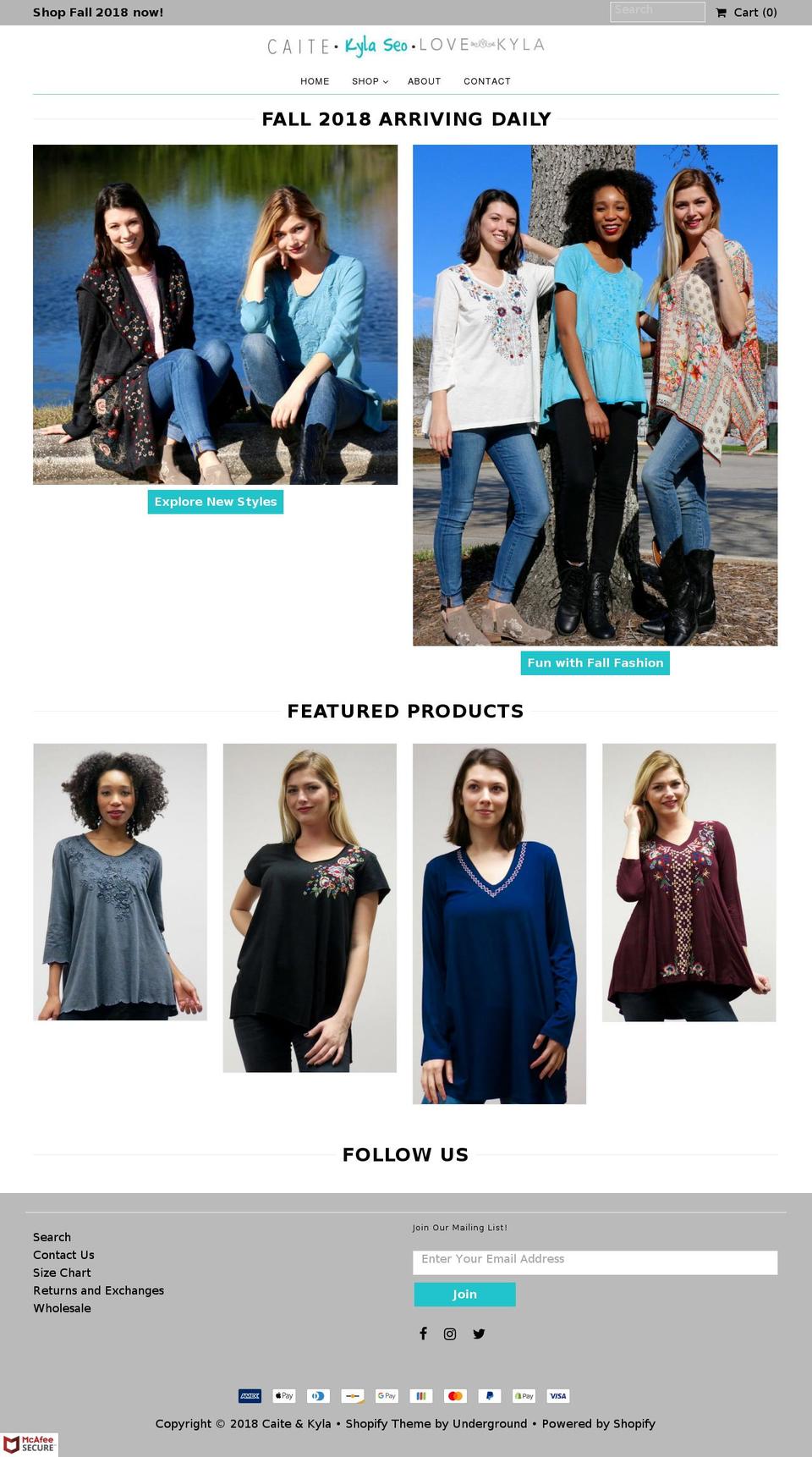 caiteandkyla.com shopify website screenshot