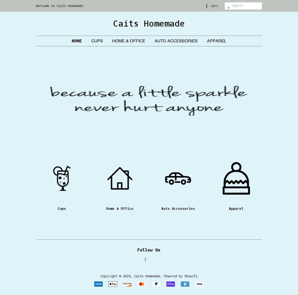 caitshomemade.com shopify website screenshot