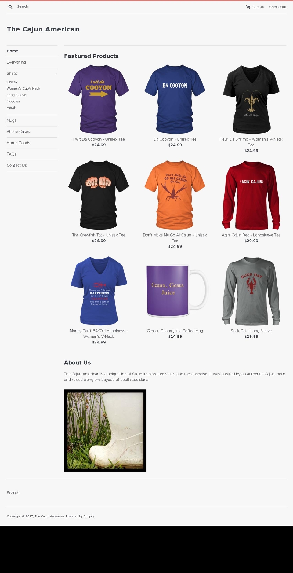 cajun-american.com shopify website screenshot