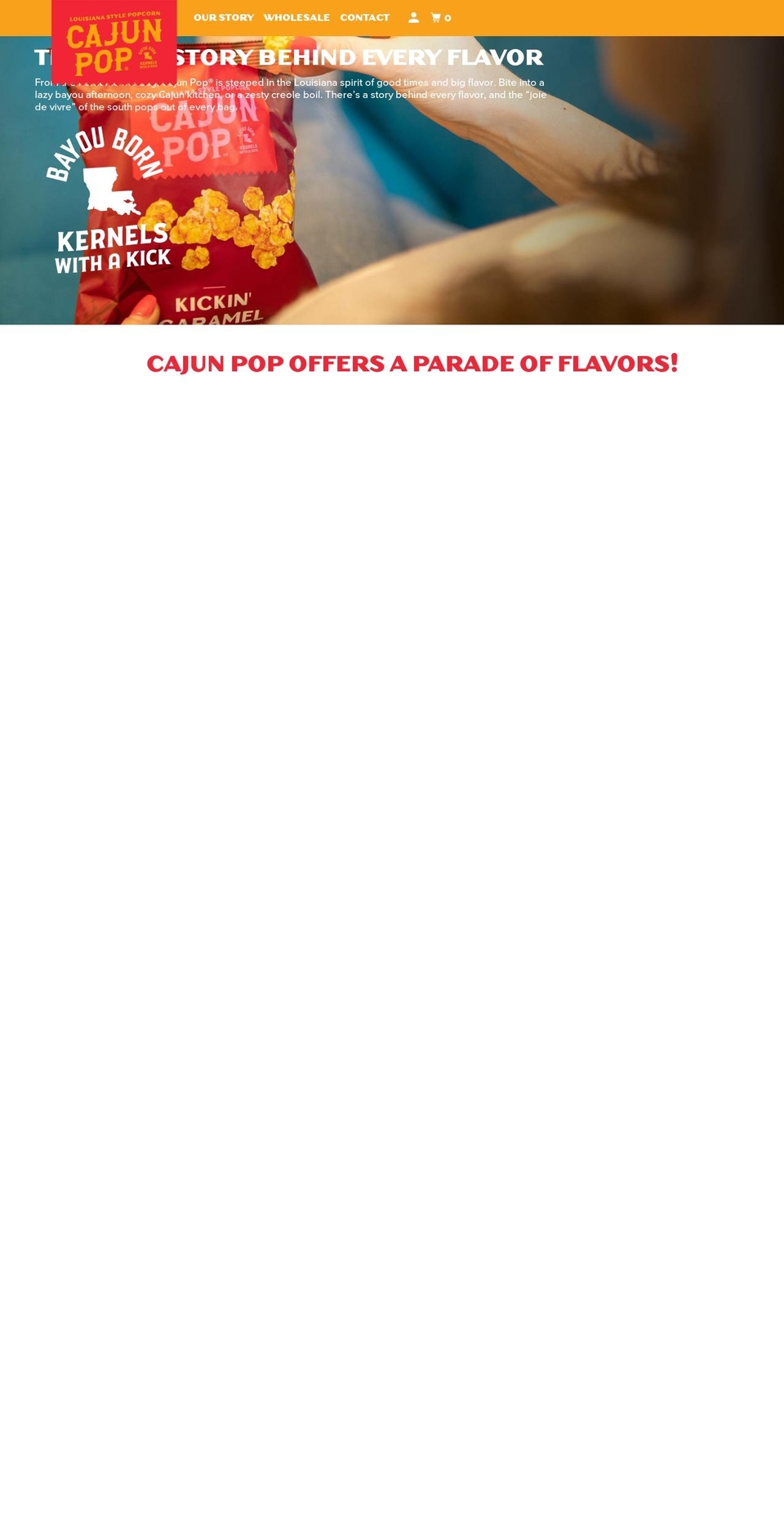 cajun-pop.com shopify website screenshot