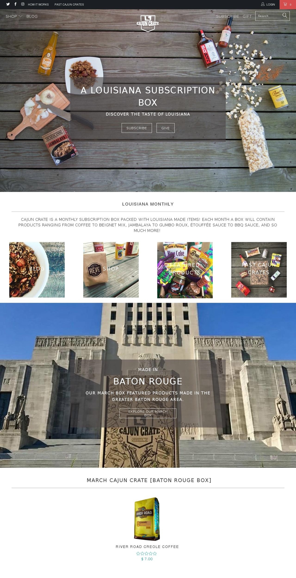 cajuncrate.co shopify website screenshot