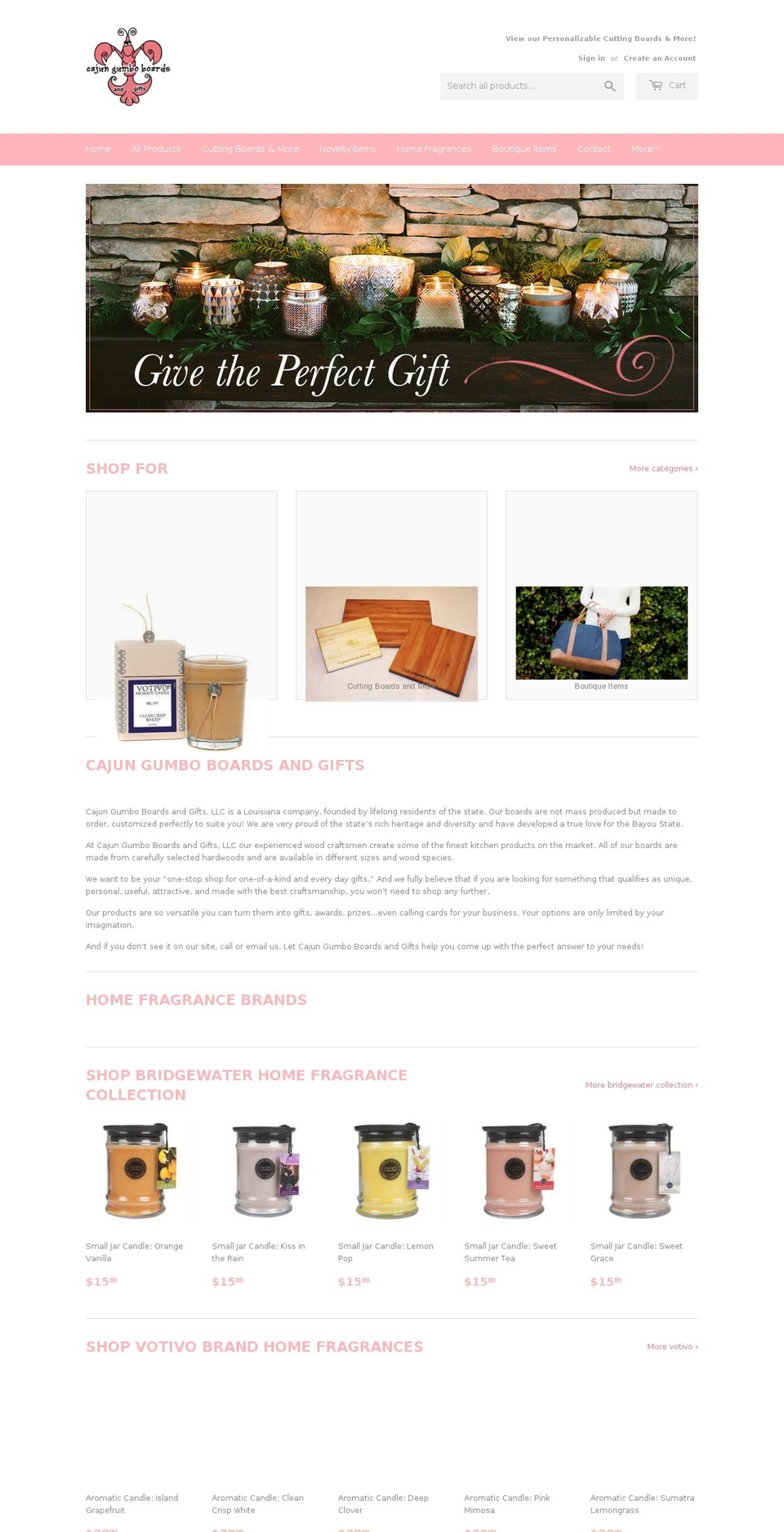 cajungumboboards.com shopify website screenshot