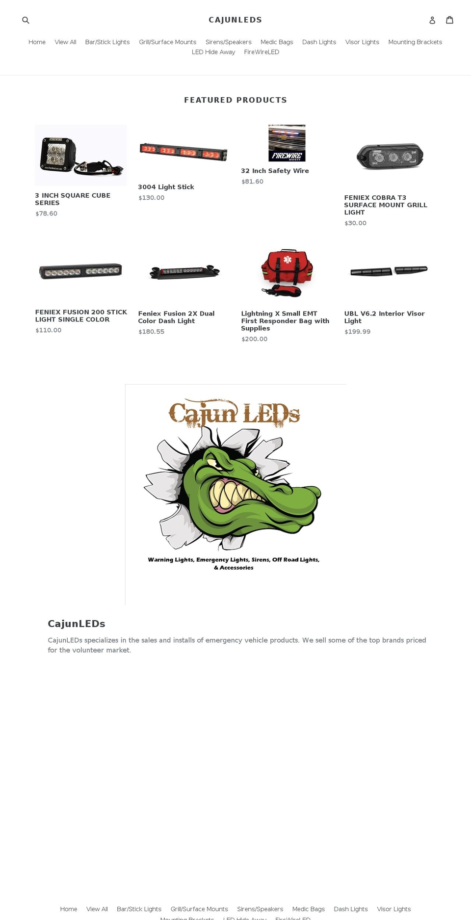 cajunleds.com — Shopify storefront screenshot