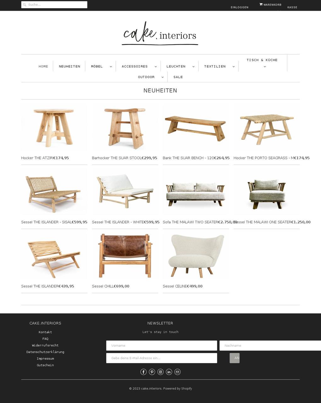 cake-interiors.shop shopify website screenshot