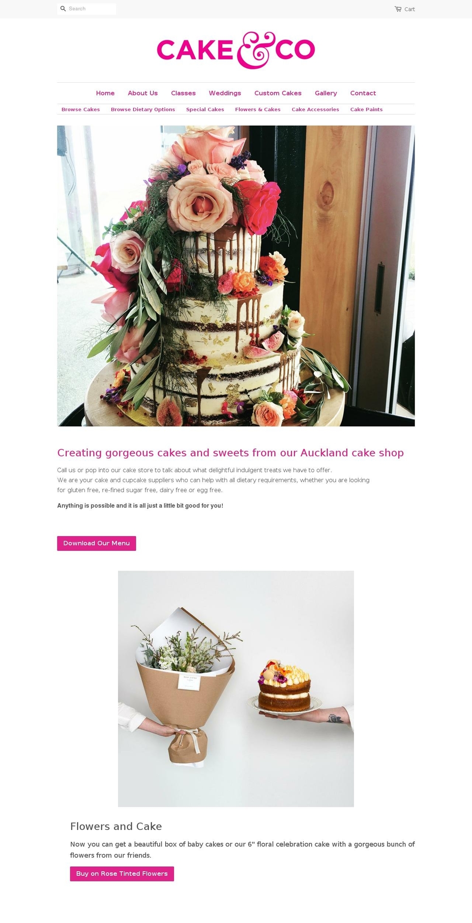 cakeandco.co.nz shopify website screenshot