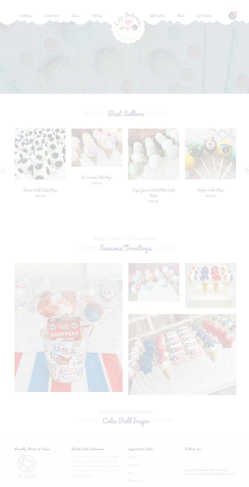 Dev Shopify theme site example cakeballerina.com