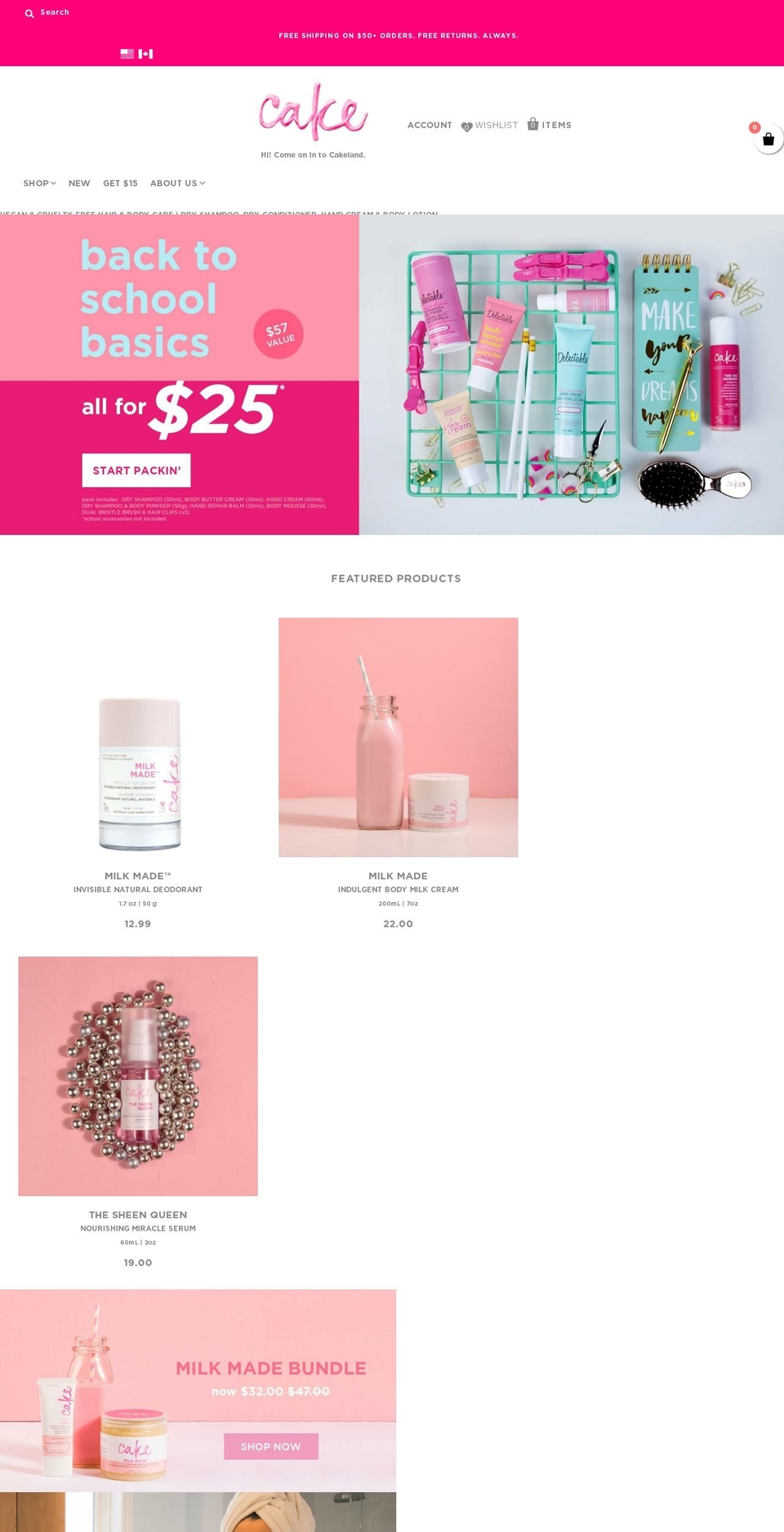 cakebeautyusa.com shopify website screenshot