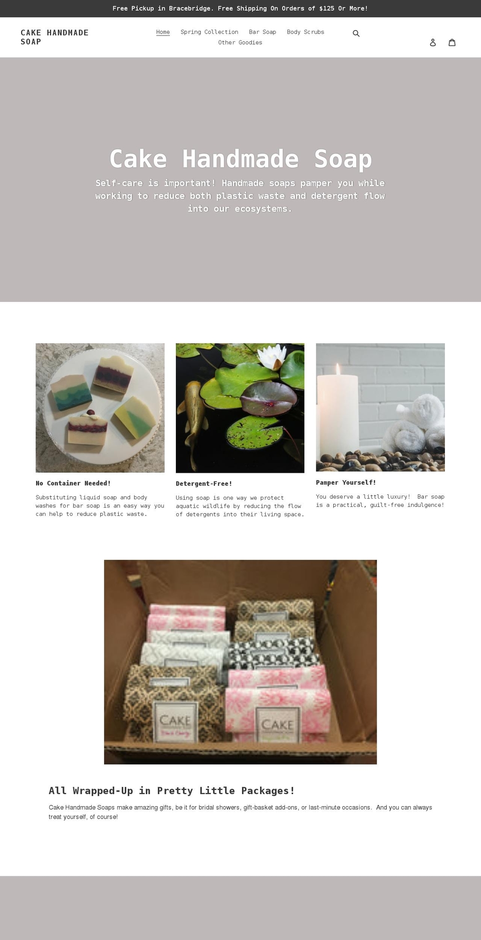 cakehandmadesoap.com shopify website screenshot