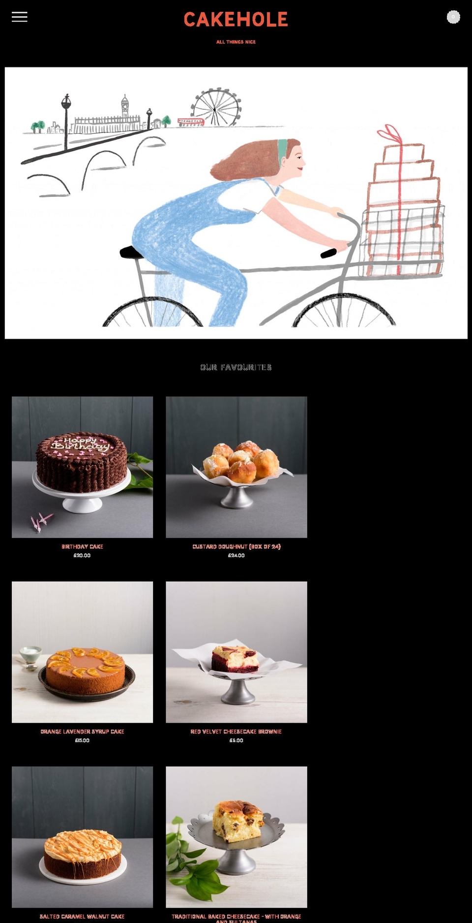 cakeholelondon.com shopify website screenshot