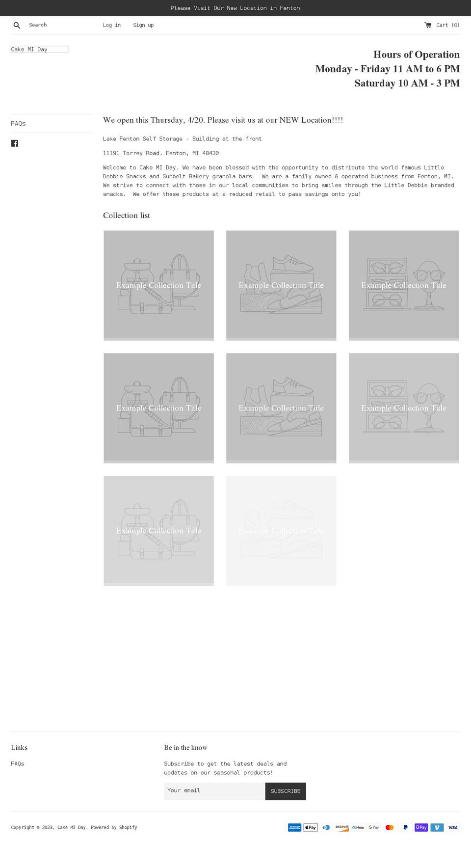 cakemiday.com shopify website screenshot