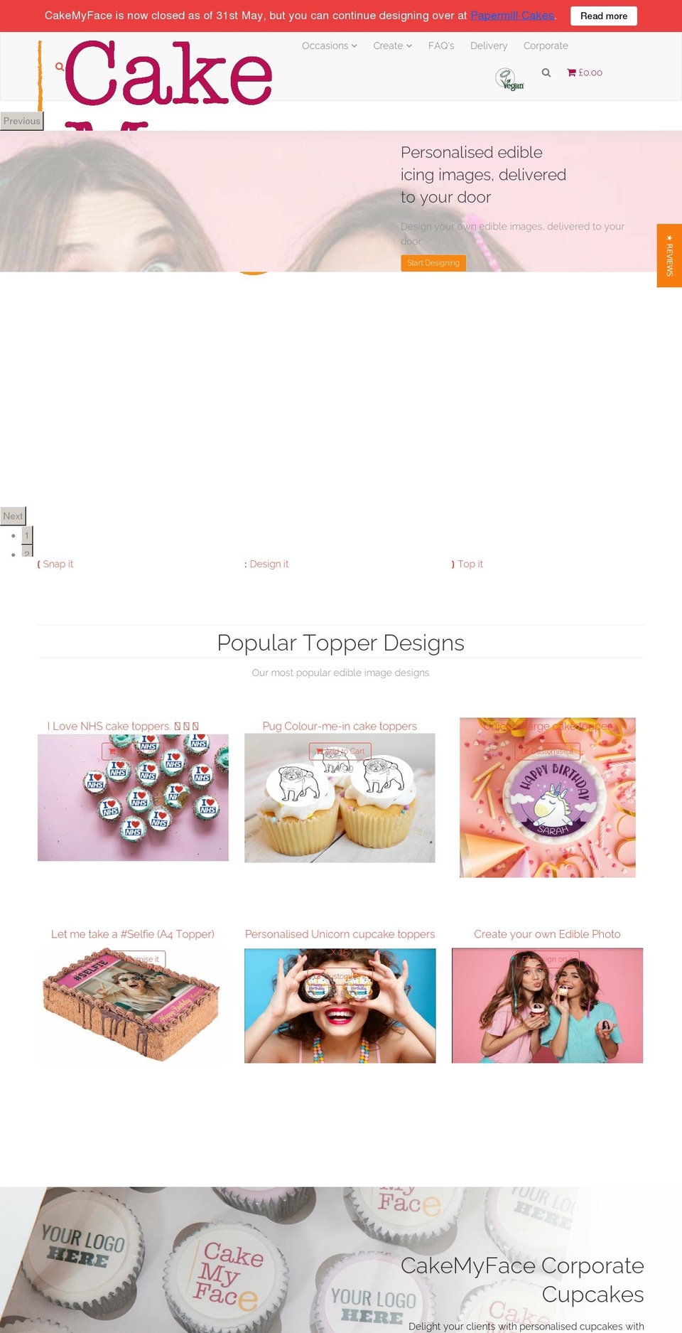 cakemyface.co.uk shopify website screenshot