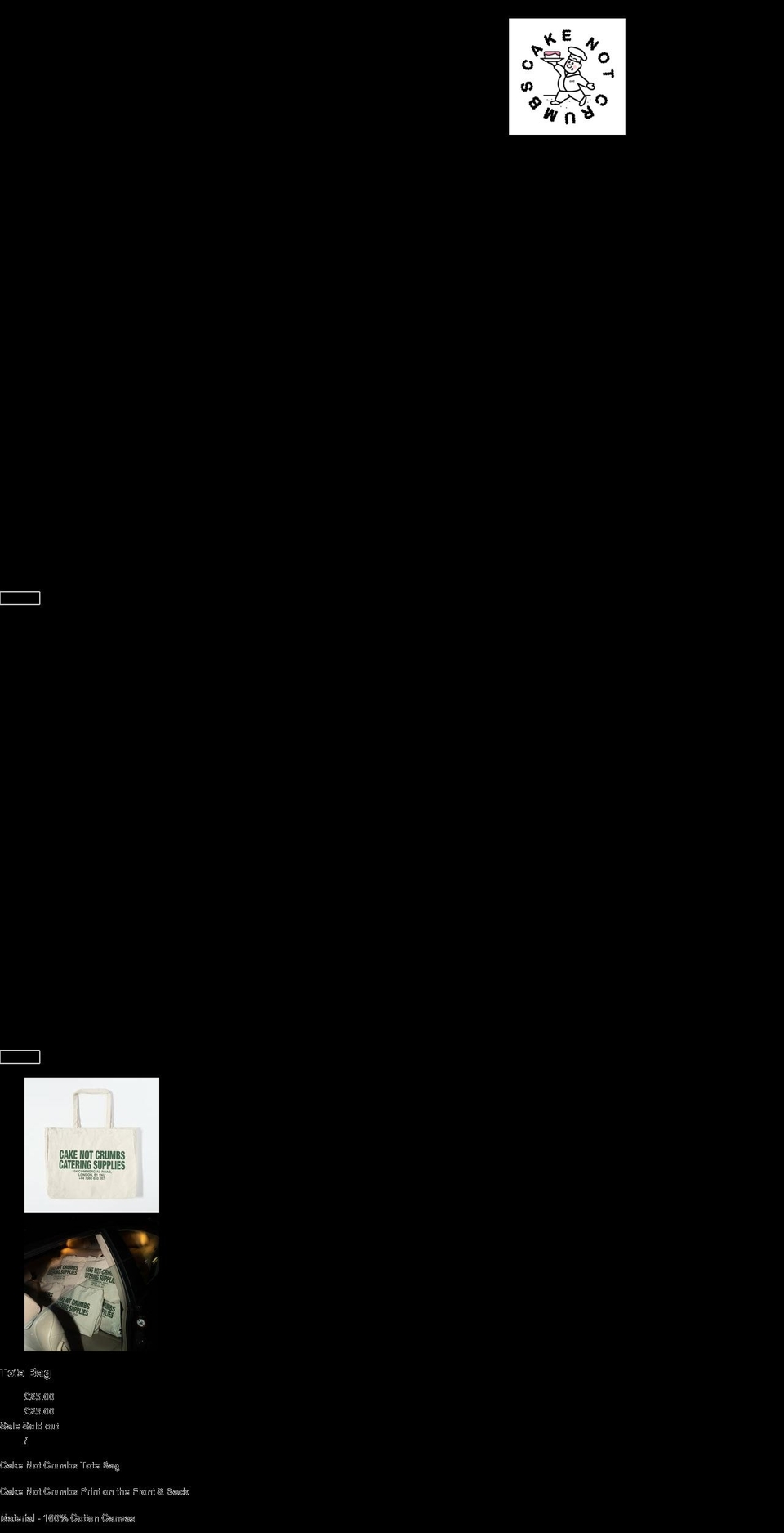 caken0tcrumbs.com shopify website screenshot