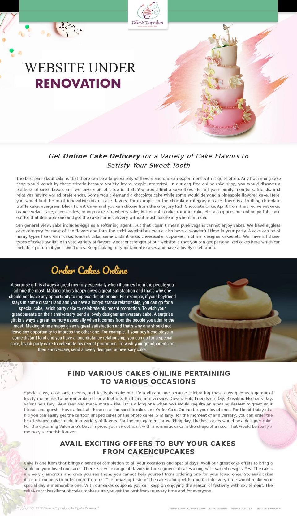 organie-shop Shopify theme site example cakencupcakes.com