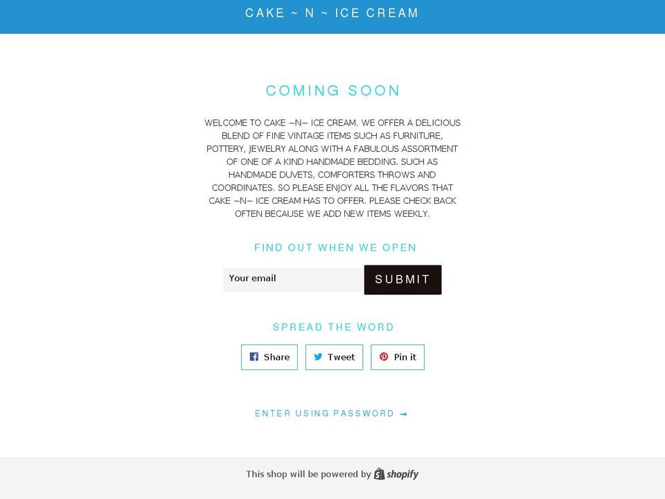 Cake n ice cream Shopify theme site example cakenicecream.com