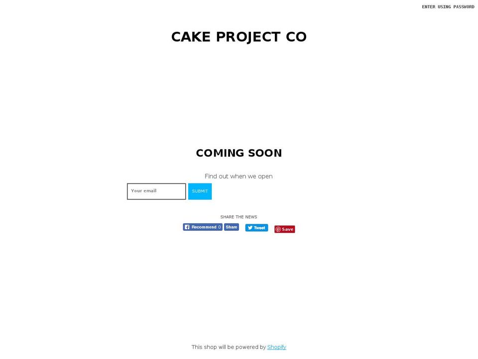 cakeprojectco.com shopify website screenshot
