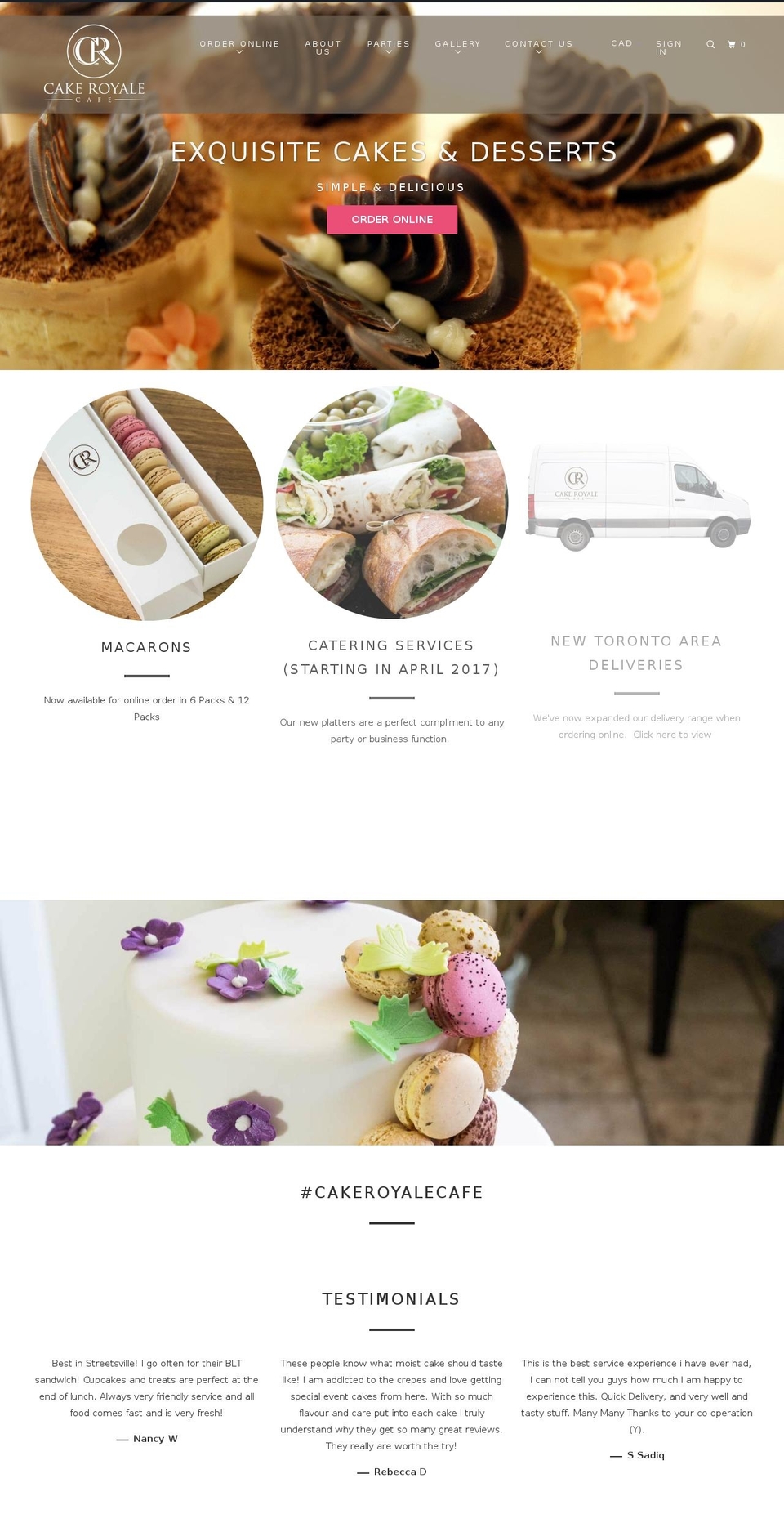 Zapiet Shopify theme site example cakeroyale.com