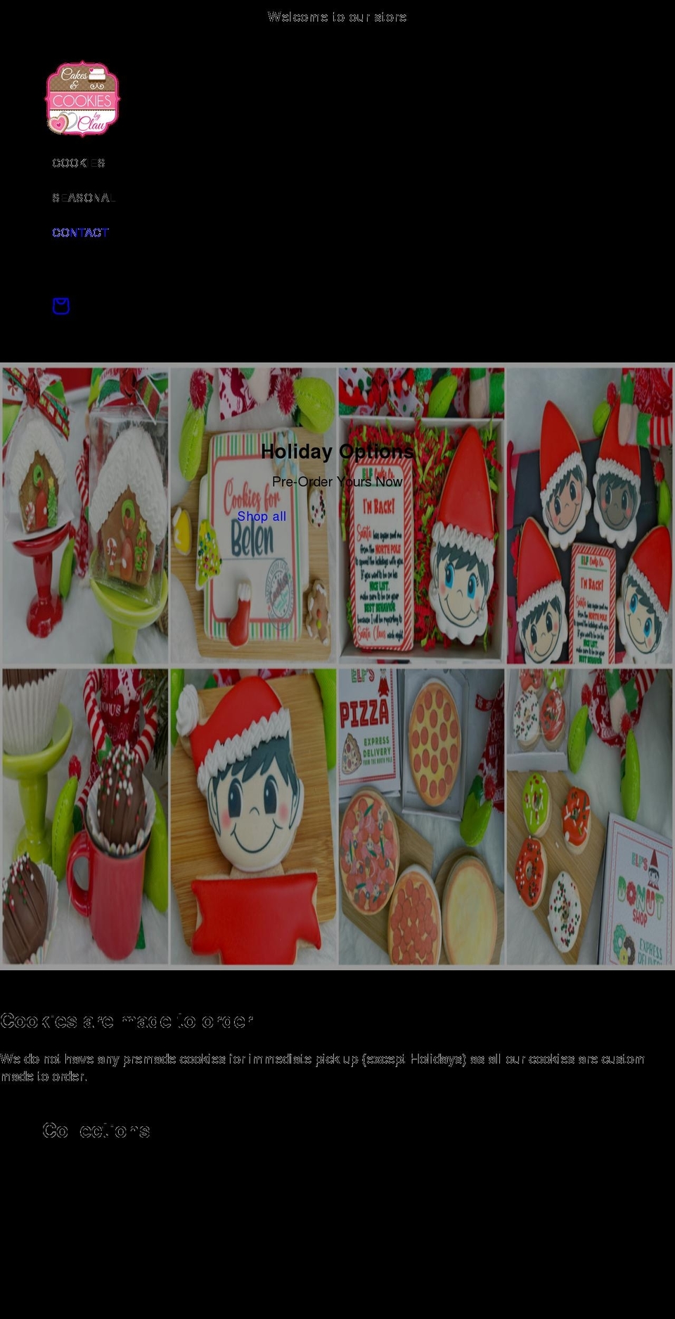 cakesandcookiesbyclau.com shopify website screenshot