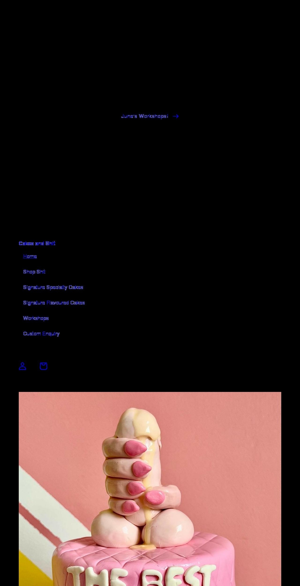 cakesandshit.com.au shopify website screenshot
