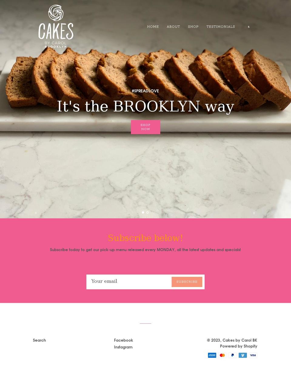 Working copy Shopify theme site example cakesbycarolbrooklyn.com