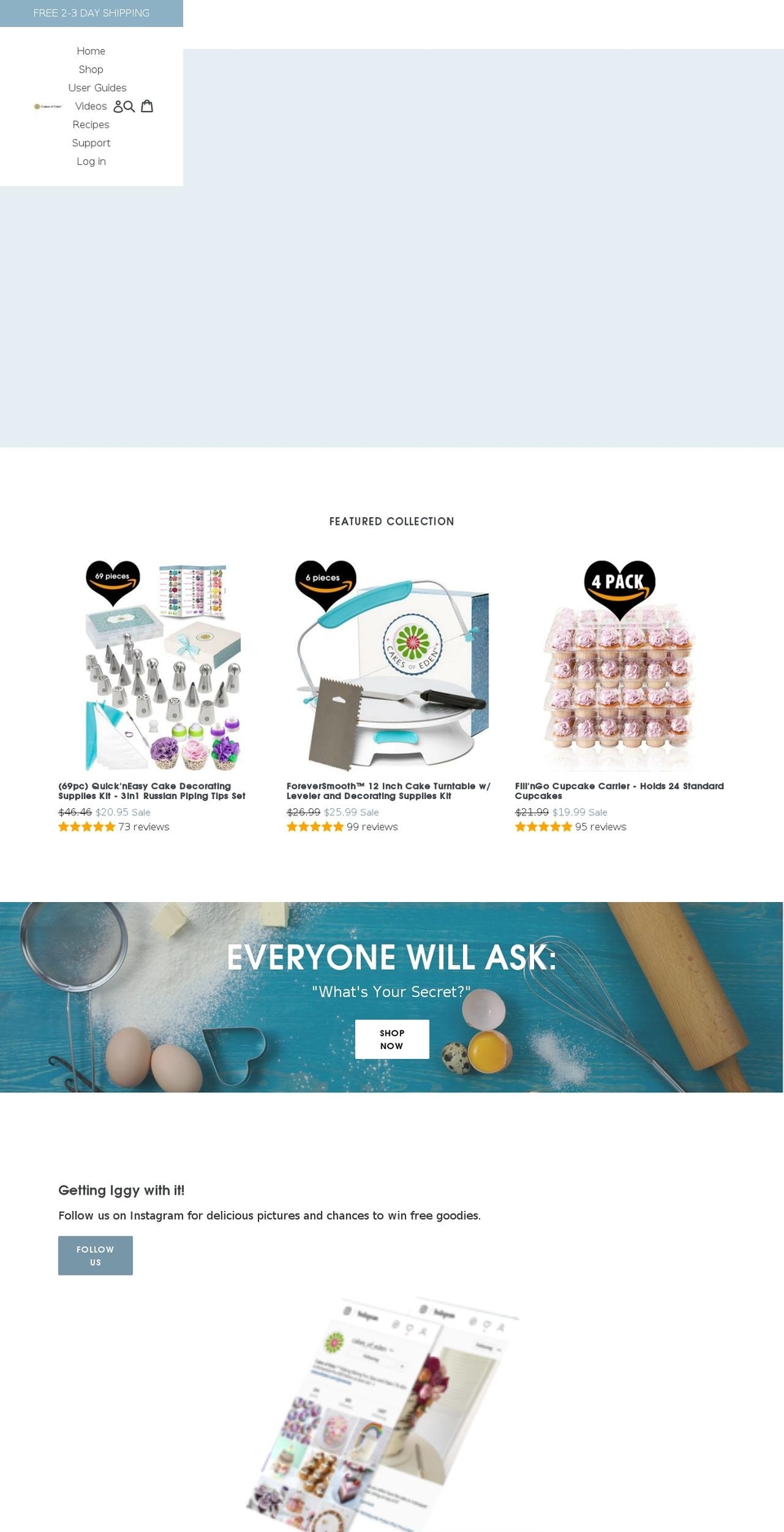 cakesofeden.com shopify website screenshot