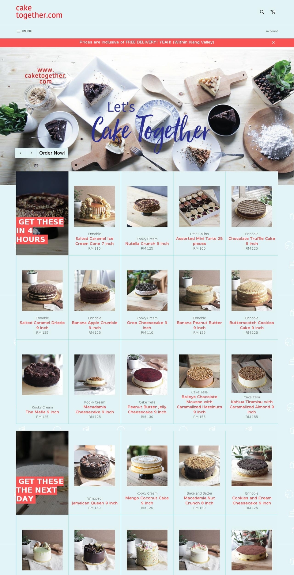 caketogether.com shopify website screenshot