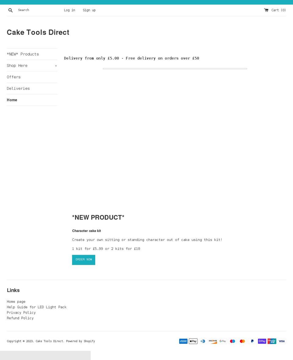 caketoolsdirect.co.uk shopify website screenshot