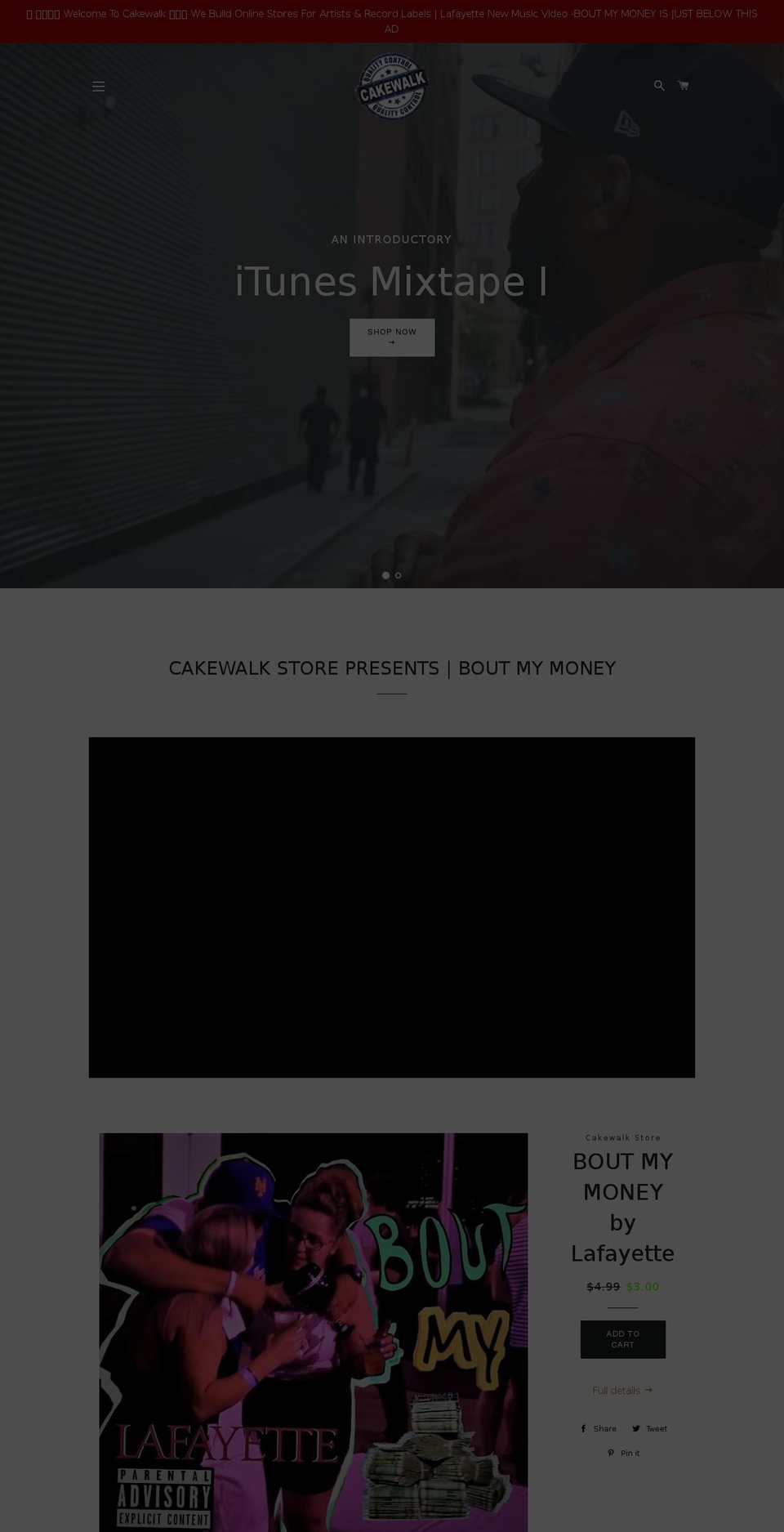 cakewalkstore.com — Shopify storefront screenshot