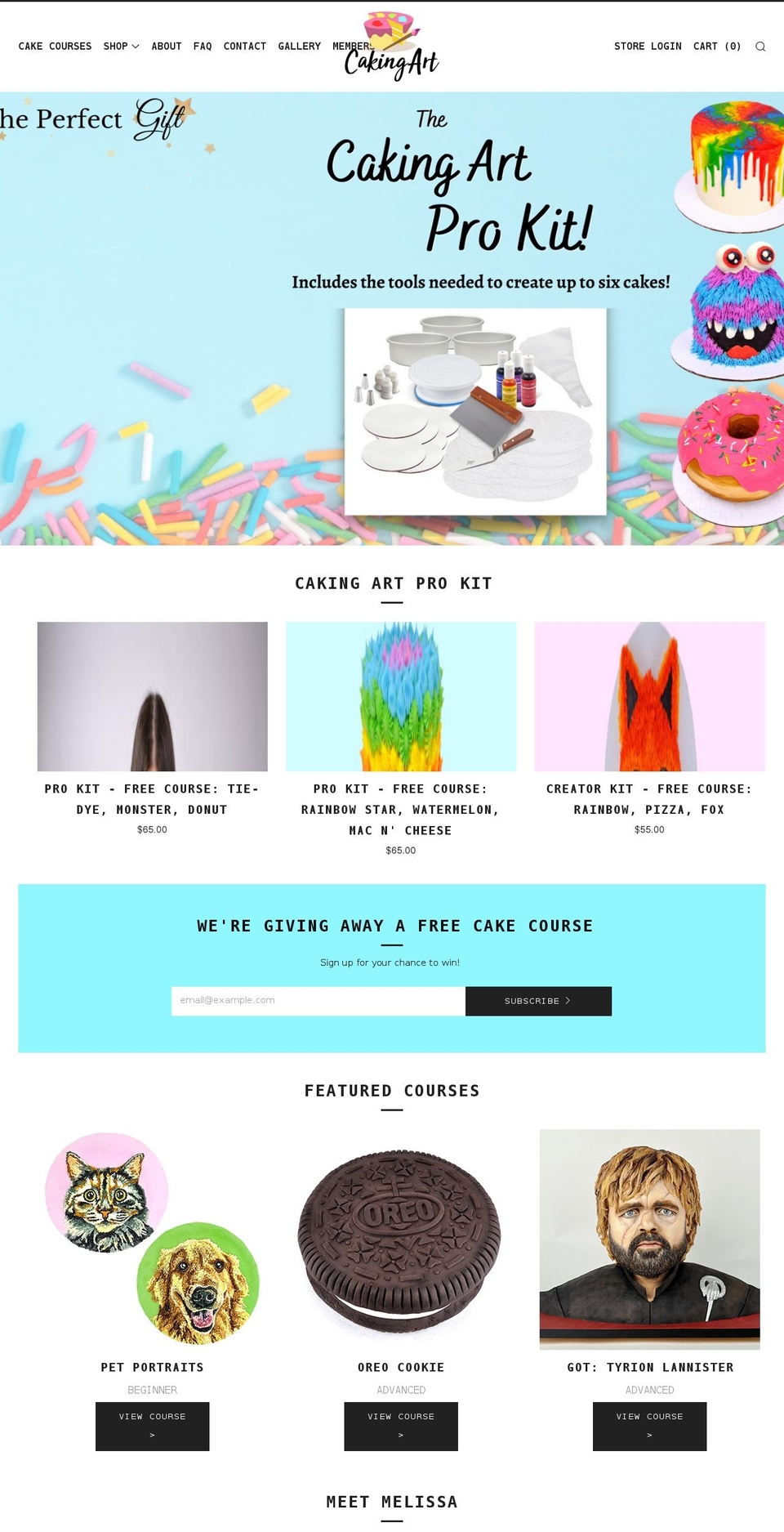 cakingart.com shopify website screenshot