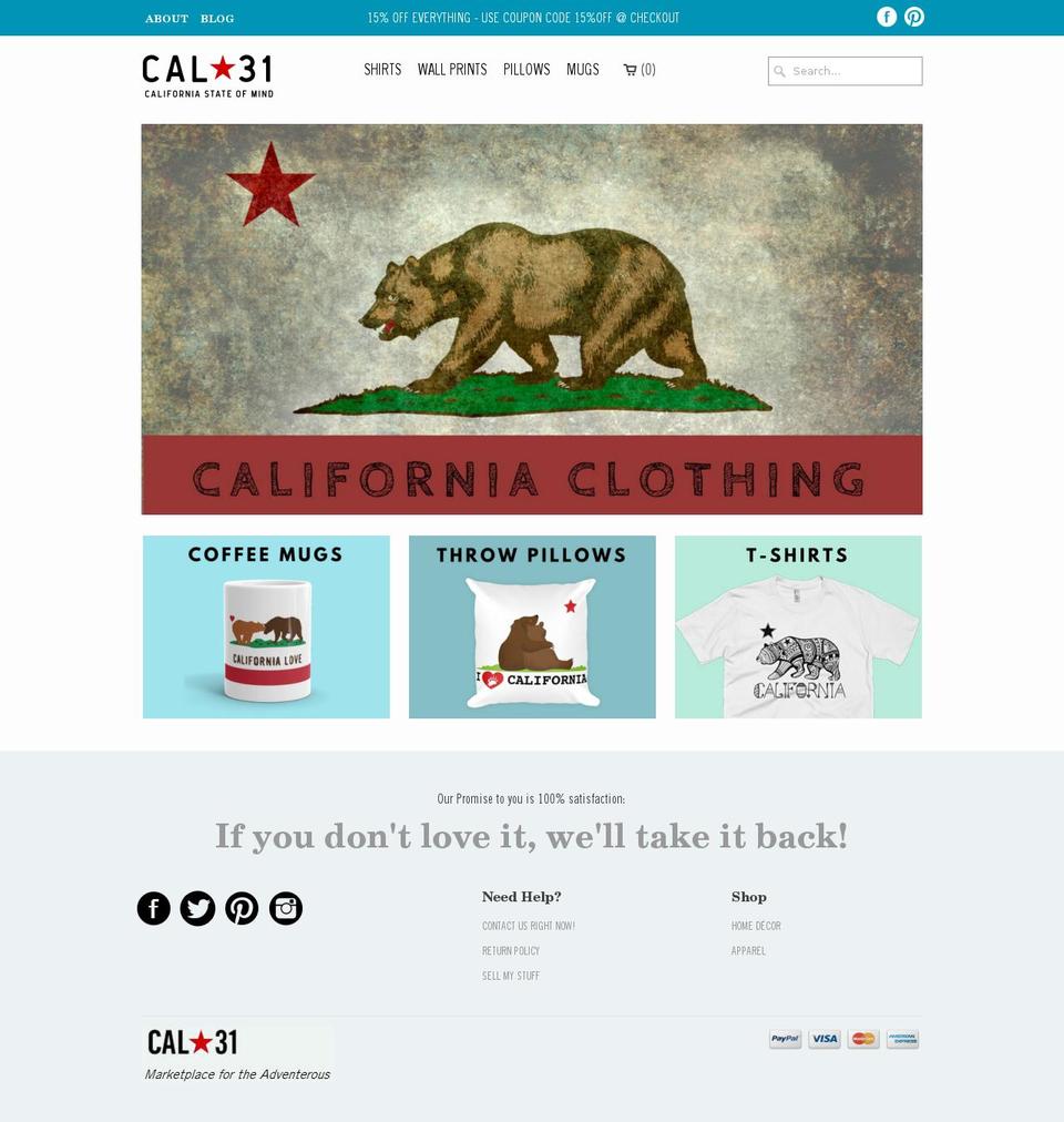 cal-31.com shopify website screenshot