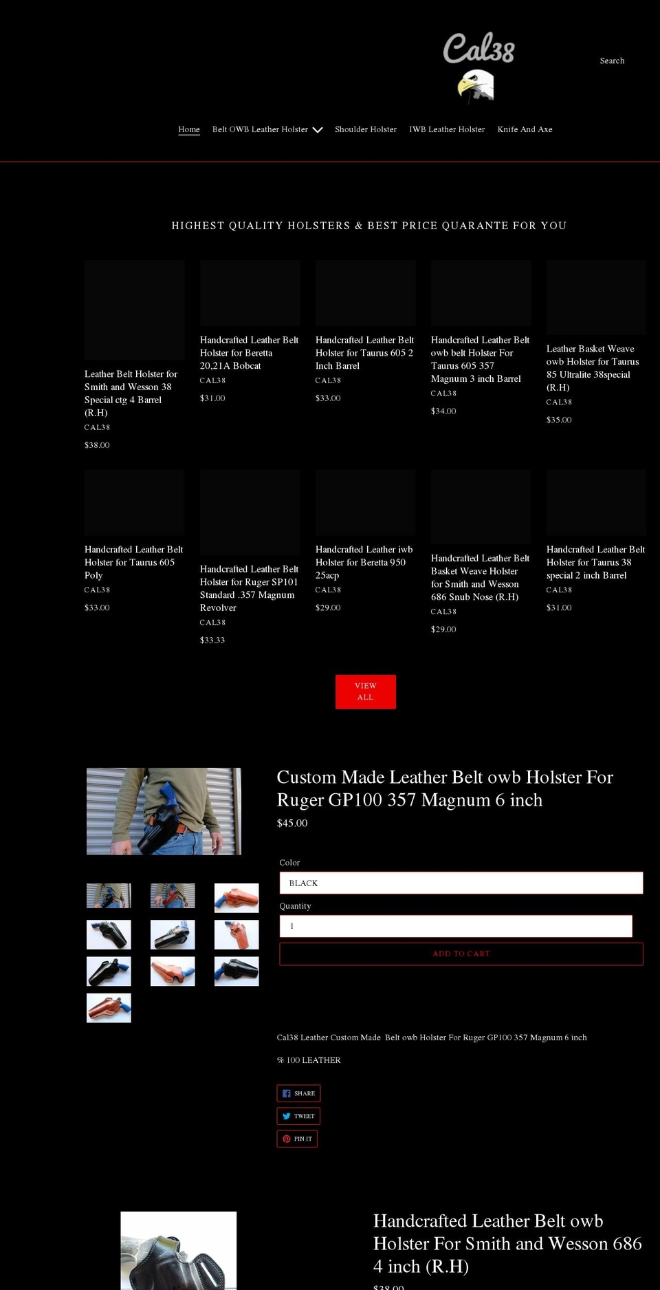 cal38.com shopify website screenshot