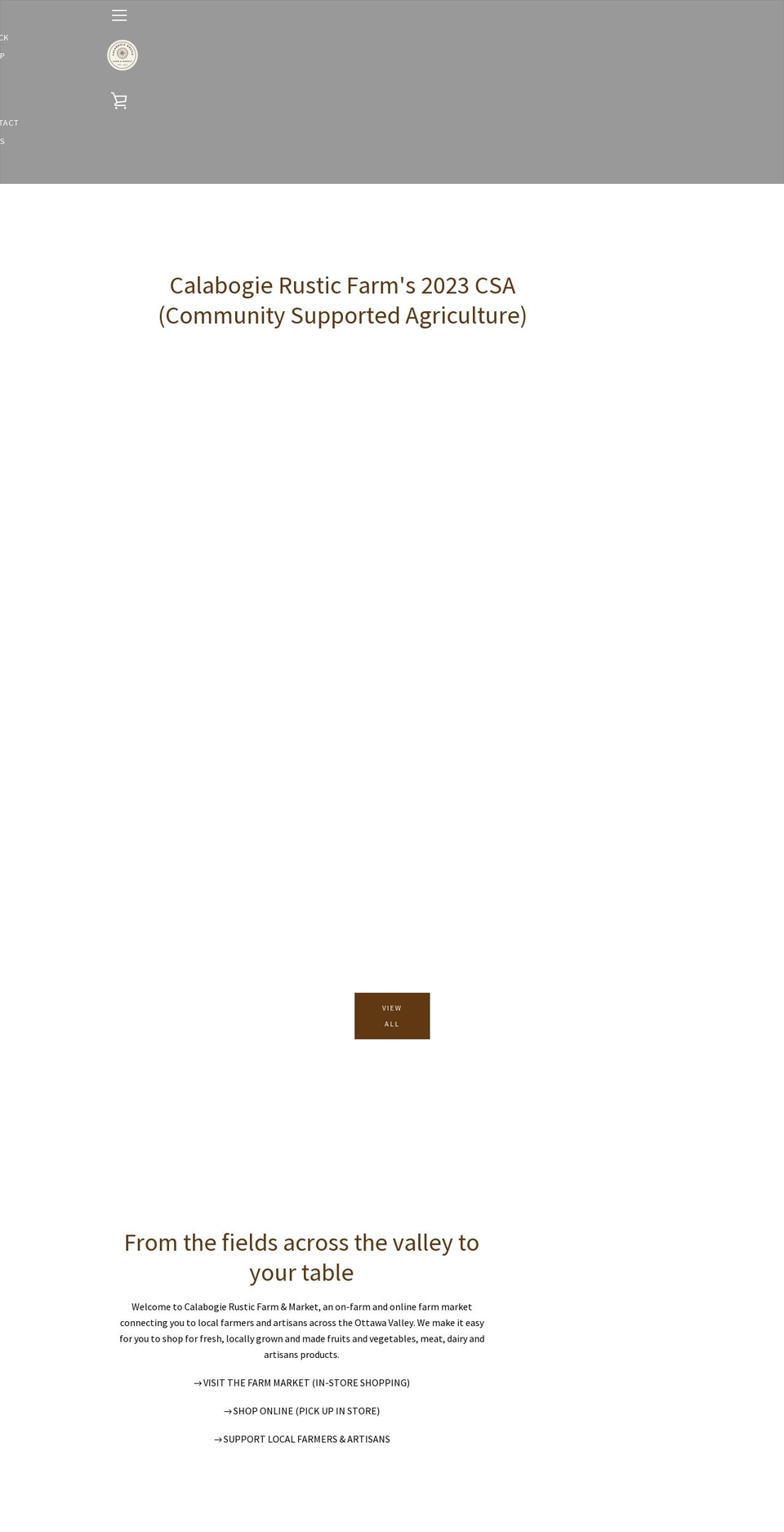 calabogierusticfarm.ca shopify website screenshot