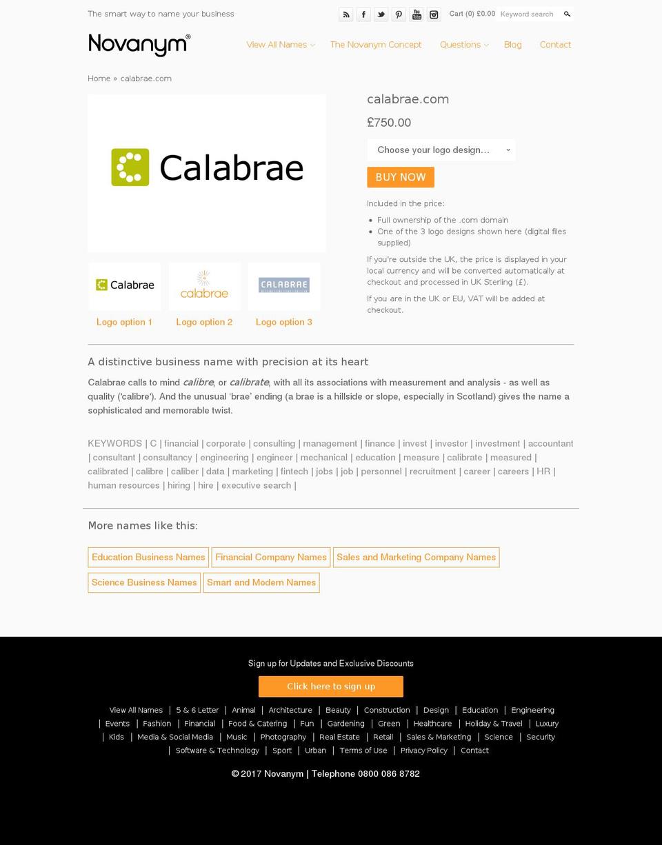 calabrae.com shopify website screenshot