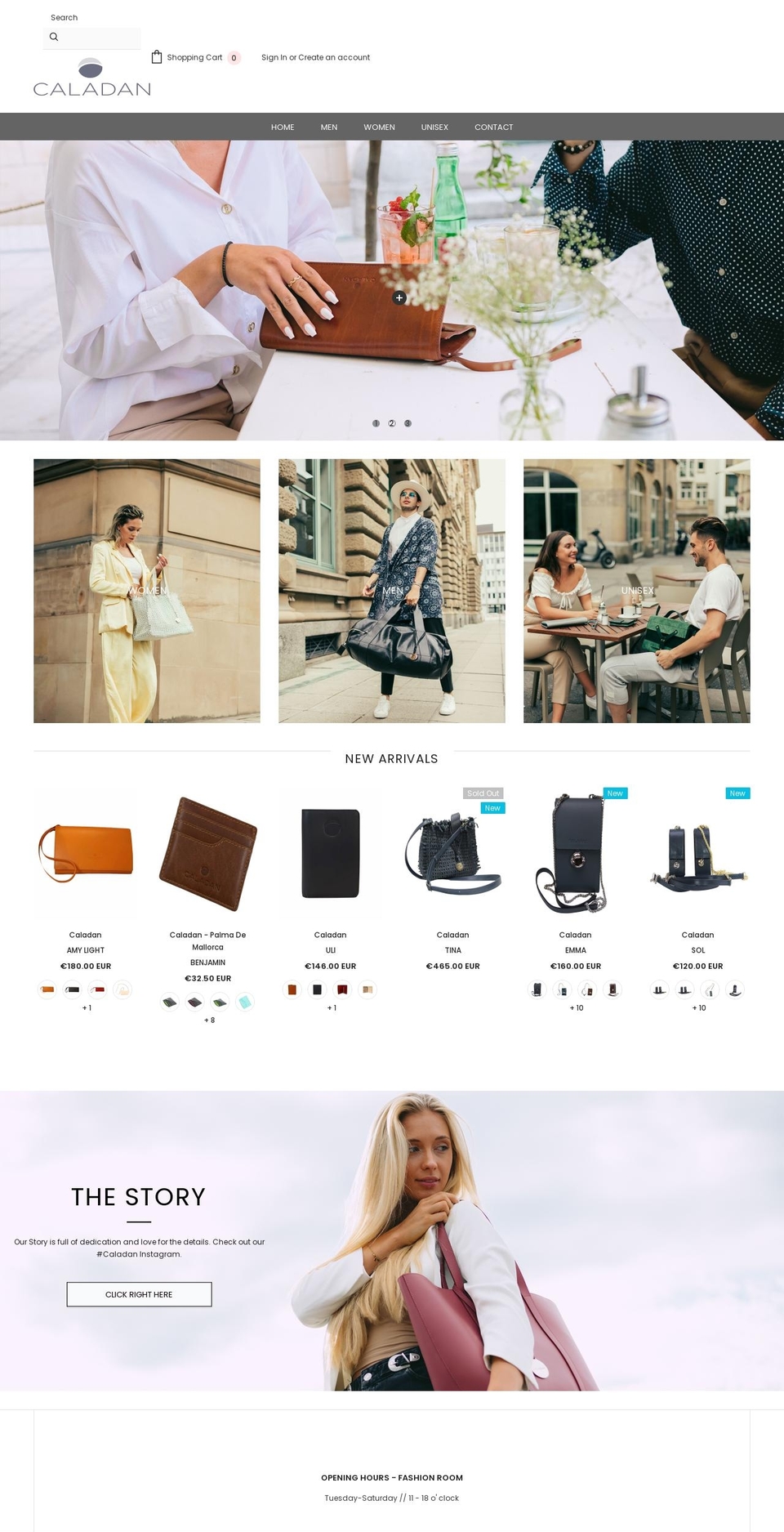 caladanstore.com — Shopify storefront screenshot