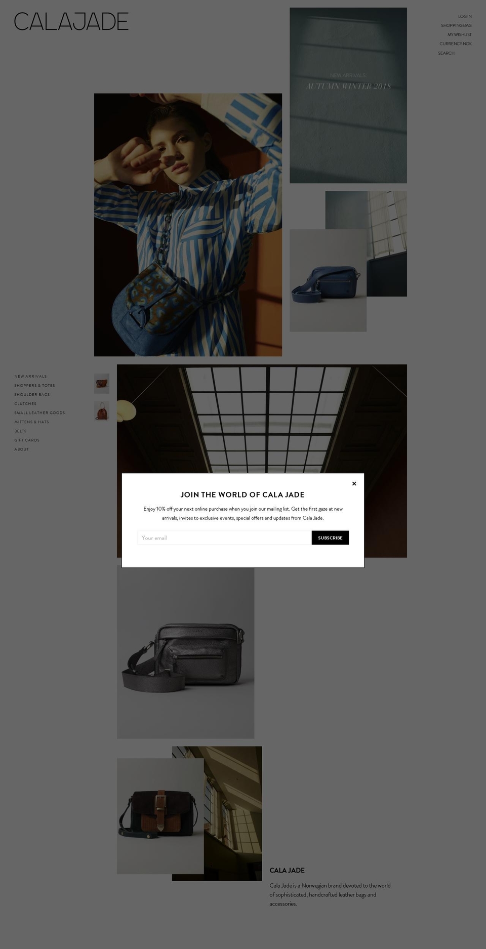 calajade.no shopify website screenshot