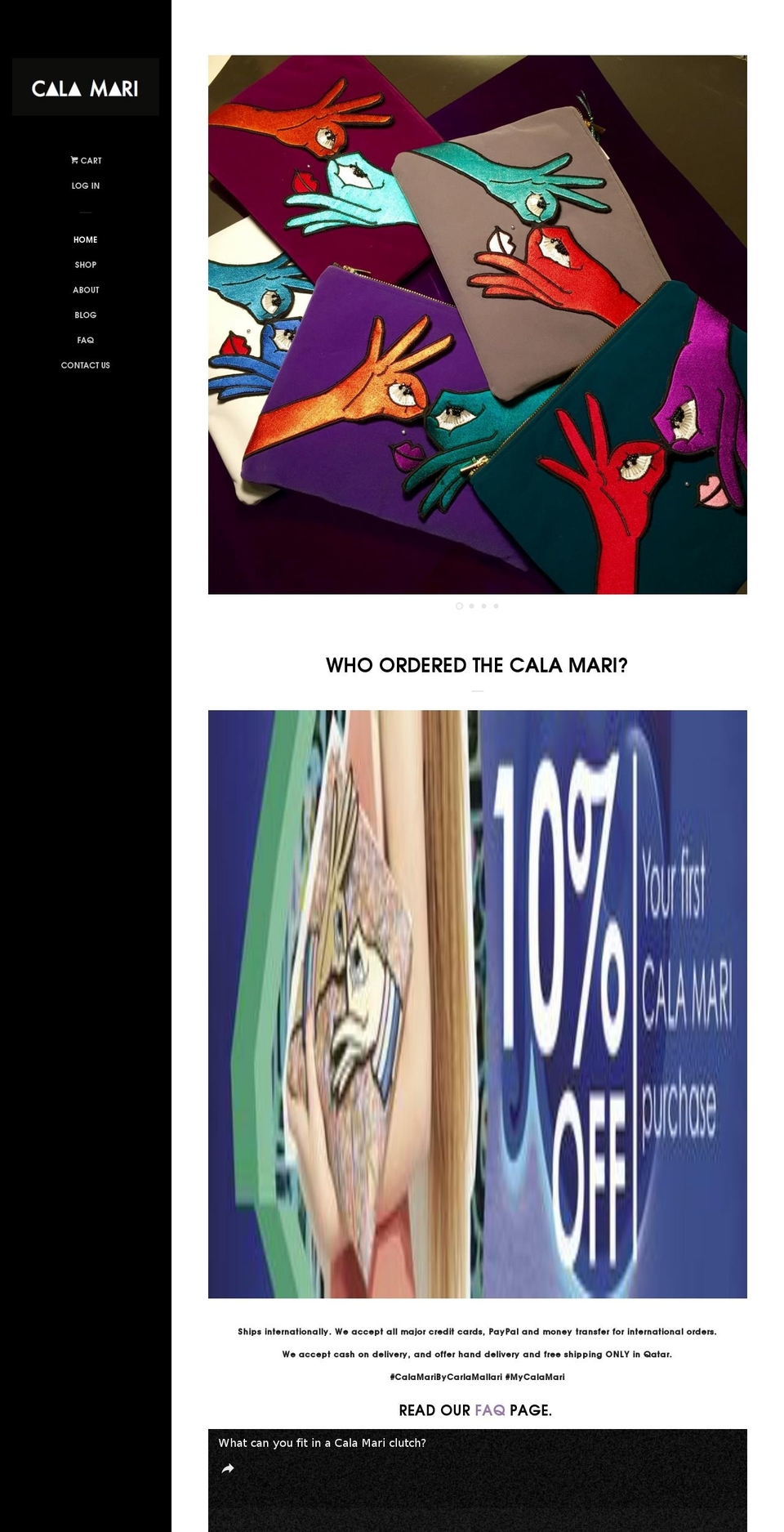 calamaribycarlamallari.com shopify website screenshot