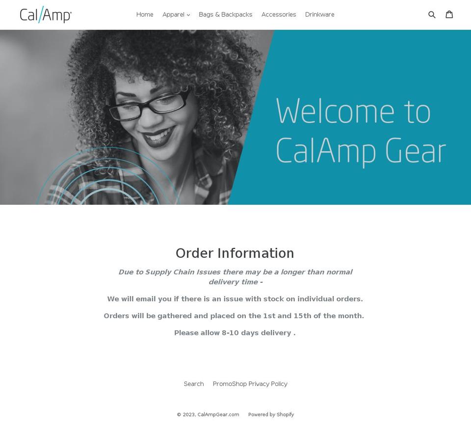 calampgear.com — Shopify storefront screenshot