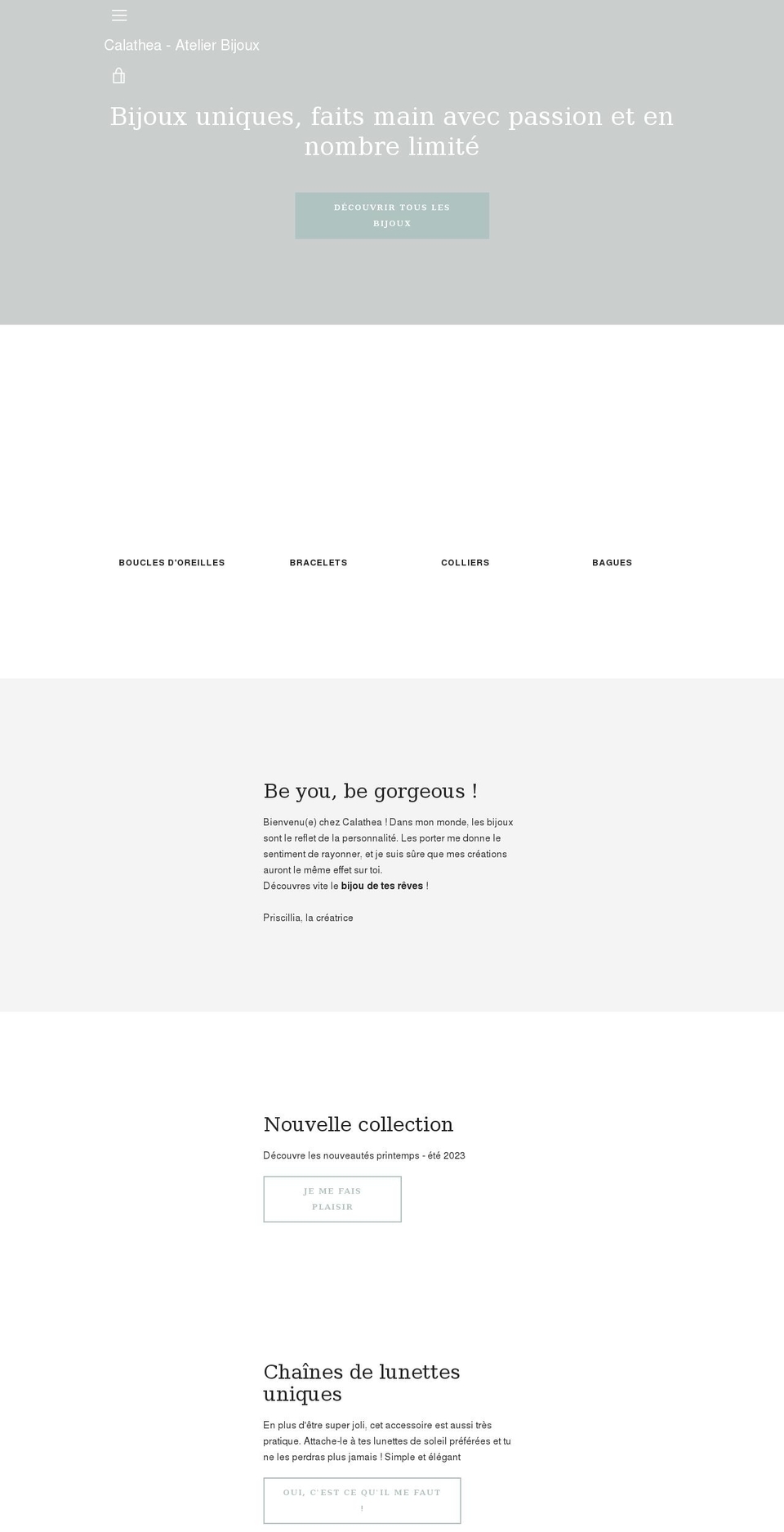 Copie de Narrative Shopify theme site example calathea-atelier-bijoux.com