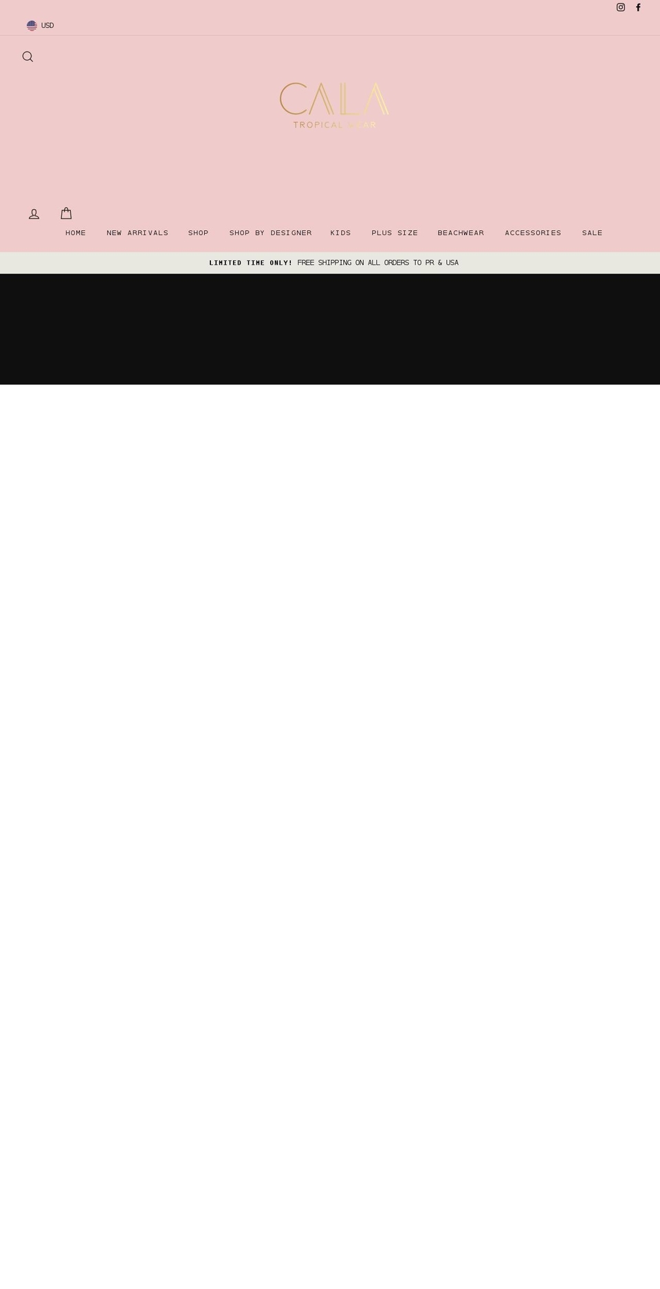 calatropicalwear.com shopify website screenshot