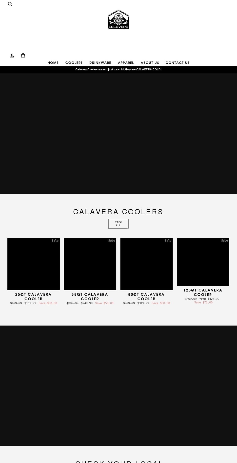 calaveracoolers.com shopify website screenshot