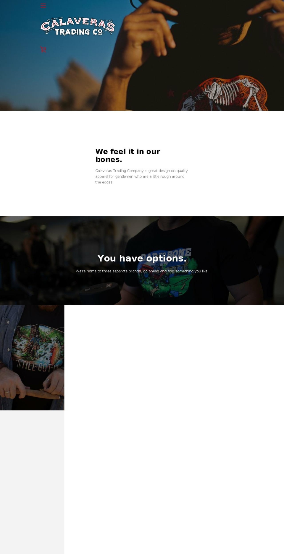calaverastradingcompany.com shopify website screenshot